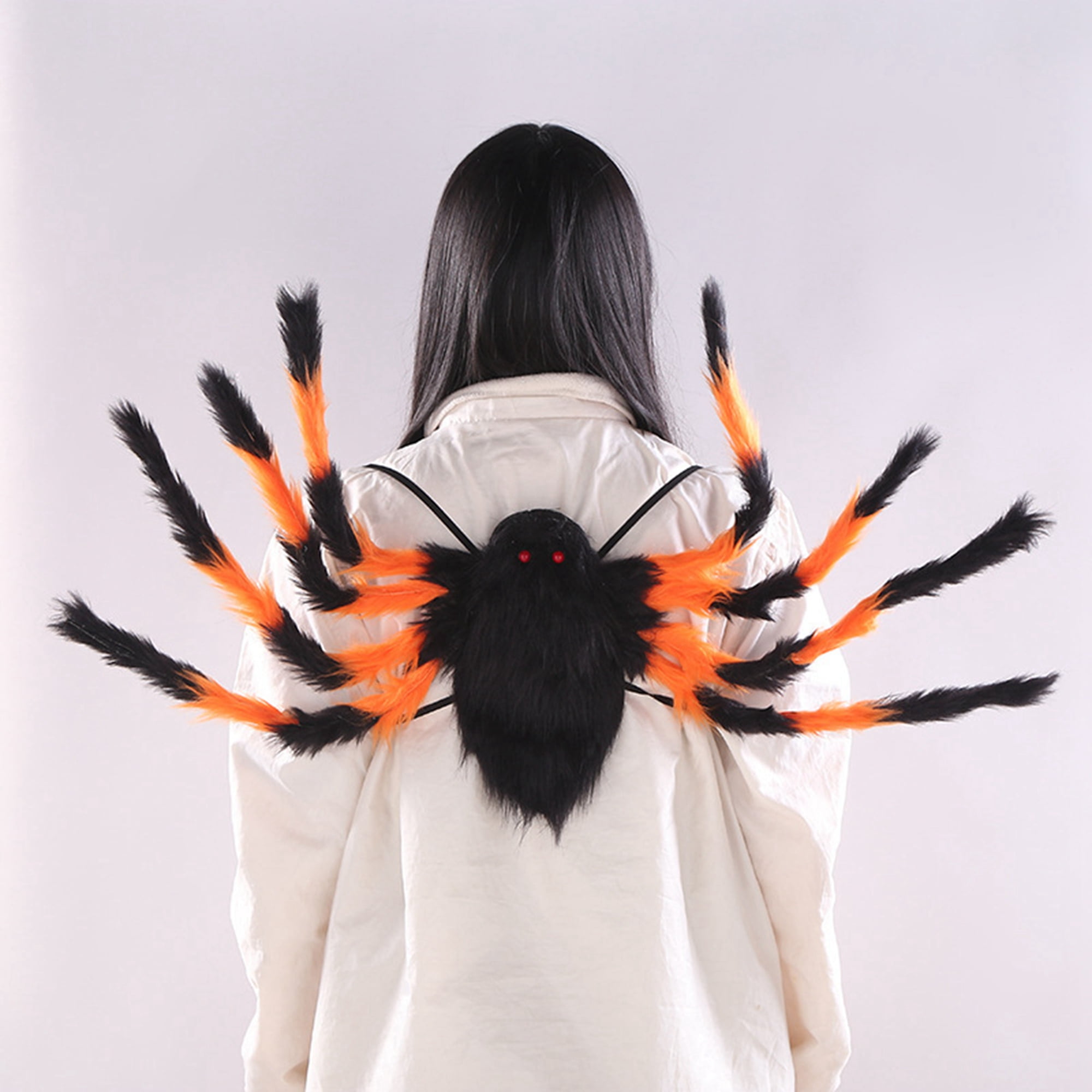 Pudcoco Halloween Spider Backpack for Men Women Black Spider Costume Funny Hairy Backpack with Spider Legs Walmart