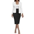 thumbnail image 2 of Abomasnow Women's 2 Piece Suit Skirt Set Business Casual Long Sleeve Blazer and Pencil Skirt, 2 of 5