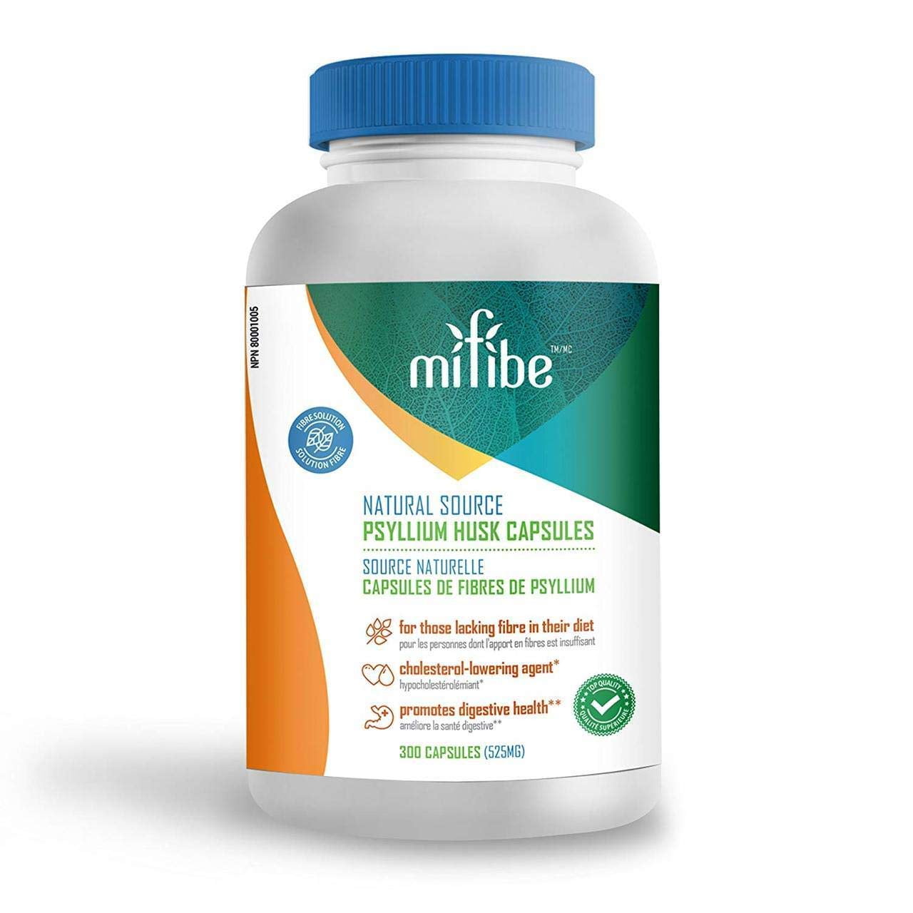 mifibe Psyllium Fiber Capsules 525 mg each capsule 300 capsules