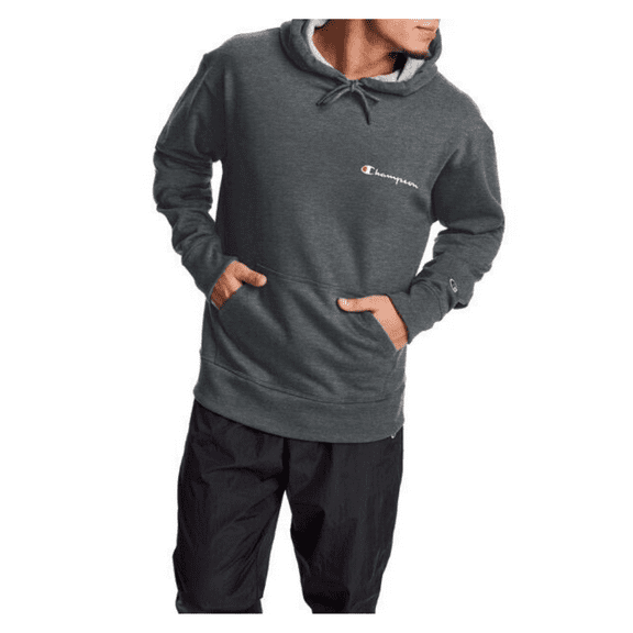 Champion Men's Pullover Fleece Hoodie Sweatshirt, Charcoal Heather, 3X