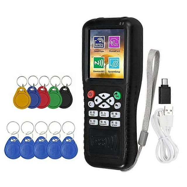 X100 RFID NFC Smart Card Reader Writer+5 X UID/5200 Keychain RFID Duplicator ID IC Card Programmer Encrypted Key Copier