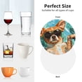 thumbnail image 4 of KLL Drink Coasters Set Round Shape of 4,PU Leather Absorbent Coasters Set Decorative Coffee Cup Coasters Housewarming Gift for Home Decor-Funny Swimming Chihuahua, 4 of 5
