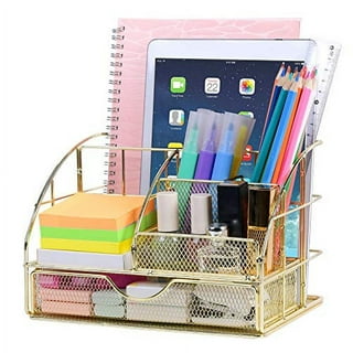 Cute Vertical Pen Organizer, Kawaii Desk Organizer Pen Holder Stationery,  Marker Pencil Storage Caddy Tray for Office, School, Home & Art Supplies 
