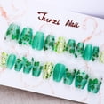 thumbnail image 2 of Set de uñas postizas acrílicas Sutaozhi de 30 piezas, verde trébol, estilo coffin, 2 of 9