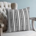 thumbnail image 4 of Pillow Covers 26x26 Set of 2, Black Botanical Throw Pillow Covers Decorative Couch Cushion Cover, Modern Farmhouse Striped Microfiber Soft Square Pillowcases for Bedroom Living Room Sofa, 4 of 9
