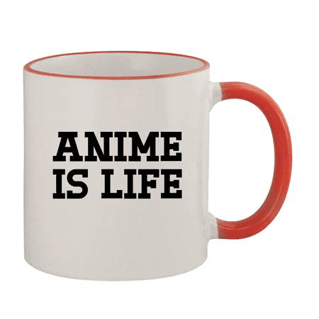 

Anime Is Life - 11oz Ceramic Colored Rim & Handle Coffee Mug Red