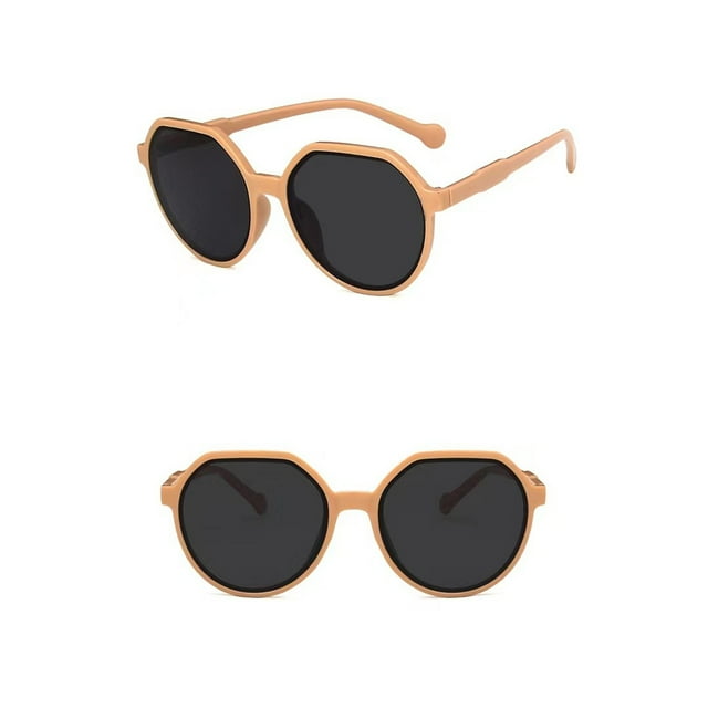 Round Sunglasses for Everyday Streetwear Styling - Solid Color and Color Blocking Eyewear for Casual Home Leisure Use