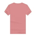 thumbnail image 3 of Zpanxa Plus Size Tops for Women Fashion Plus-Size Solid O-Neck Loose Short Sleeve T-shirt Pullover Tops Womens Short Sleeve Tops Pink 4XL, 3 of 4