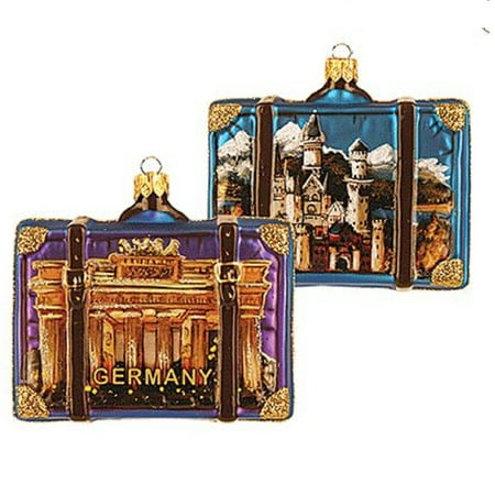 Christmas Decorations Company Germany Travel Suitcase Polish Glass Christmas Ornament ONE Decoration ()