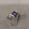 thumbnail image 4 of HeartsAndYou 1ct Natural Sapphire Engagement Ring Swirl Twist Solitaire 14k SOLID White Gold, 4 of 8