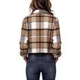 thumbnail image 4 of Flannels for Women Cropped Shacket Jacket Fashion Plaid Fall Coat M, 4 of 8