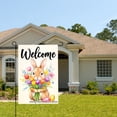 thumbnail image 2 of Welcome Bunny With Flowers Garden Flag For Home Outdoor Garden Yard Decor 12x18 Inch, 2 of 5