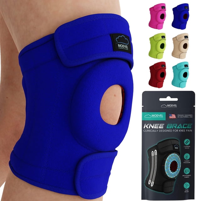 Rodillera Modvel ELITE para hombre y mujer: almohadillas de gel para rótula y estabilizadores laterales para recuperación de ligamentos cruzados anteriores (LCA), desgarros de menisco, artritis y lesi