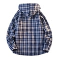 thumbnail image 5 of Betivan Men's Plaid Flannel Shirt Hooded Regular Fit Long Sleeve Button Down Shirts Casual Shirts with Pocket, 5 of 9