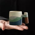 thumbnail image 5 of Mecorevxz Small Coffee Cups Tea Cup, Ceramic Exquisite Fresh Cups with Wooden Handle, Mini Porcelain Demitasse Cups for Coffee or Tea(A), 5 of 7