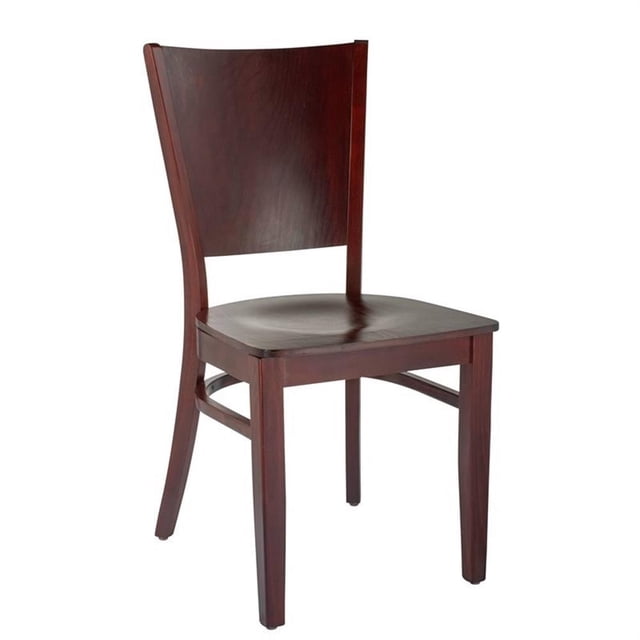Chaise Hendrix en Acajou Noir avec Assise en Bois (Lot de 2)