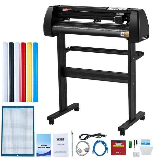 KFFKFF Vinyl Slicing Equipment, 28inch Vinyl Designer, LCD Screen Slicing Device, Modifiable Dual-Spring Pinch Rollers Sign Slicing Designer, Designer with Signmaster Software for Creation