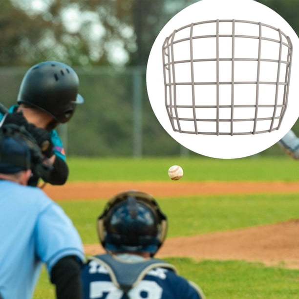 Protector facial de alambre de béisbol, casco de bateo, cubierta facial, escudo de visión amplia, máscara facial de Hockey sobre hielo para deportes 21x17cm