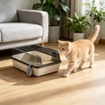 thumbnail image 5 of Semi Enclosed Pussy Litter Box With Top Entry Lid High Sides Odor Control Covered Pussy With Spoon Filter For Odor Control, Semi Enclosed Cat Litter Box with Top Entry, Plastic Litter Box, White, 5 of 6