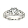 thumbnail image 4 of Bow Jewel 1.57 Ct VVS1/D Oval Cut Lab Created Diamond Retro Era Vintage Ring - Vintage Jewelry - 14K White Gold Plated Ring - Early Engagement Wedding Milgrain Ring for Women's - Christmas Gift, 4 of 10