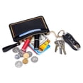 thumbnail image 4 of MFFOR Leather Coin Purse Slim Travel Change Wallet with Keychain, Black, 4 of 9