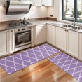 thumbnail image 3 of Kitchen Rugs Sets Of 2,Purple Geometric Quatrefoil Pattern Anti Fatigue Kitchen Mat Rugs Non Slip Washable,Decorative Kitchen Floor Mats for Kitchen,Sink,Laundry,17"X47", 3 of 5