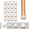 thumbnail image 1 of 20 Pieces Chair Leg Covers, Silicone Chair Feet Caps, Chair Feet Protector with Felt, Silicone Chair Feet Caps for Round Furniture Legs, Clear 12-16mm Transparen, 1 of 5