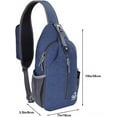 thumbnail image 5 of WATERFLY Unisex Hiking Travel Nylon Sling Bag Cross-Body Shoulder Chest Bag,Navy Blue, 5 of 7