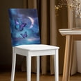 thumbnail image 2 of TSOVTHRID Butterfly Moon Starry Night Print Chair Back Cover for Dining Room Chairs Back Slipcovers Stretchable Removable Dining Chair Cover for Kitchen Hotel Party Decor, Set of 6, 2 of 7