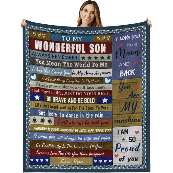 LHSHID Gift for Son from Mom Dad to My Son Blanket from Mom and Dad Son Blanket Soft Fleece Throw Blanket 30"x40"