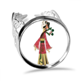 thumbnail image 1 of Chinese Shadow Play Female Image Ring Adjustable Love Wedding Engagement, 1 of 3
