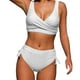 thumbnail image 1 of Trajes de baño Bouanq de cintura alta para mujer, monokini de dos piezas, traje de baño con cuello en V y espalda descubierta, conjunto de bikini fruncido con cobertura total., 1 of 6