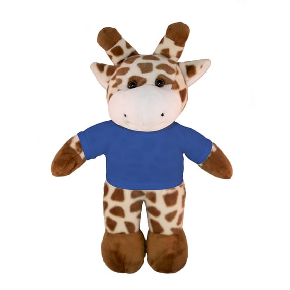 Plushland 8 Inch Floppy Giraffe with Tee Plush Stuffed Animal Personalized Gift - Custom Text on Shirt - Great Present for Mothers Day, Valentine Day, Graduation Day, Birthday