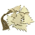 thumbnail image 2 of 10pcs Christmas Unfinished Wood Christmas Tree Shape Cutouts Hanging Ornaments Blank Wood with Twine Wood Discs for DIY Crafts Gift Tags Christmas Xmas Tree Decoration, 2 of 6