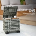 thumbnail image 3 of Set of 2 Grey Wicker Outdoor Ottomans with Storage, Weather-Resistant PE Rattan Footstools & Removable Cushions, Versatile Seating for Patio, Garden, Poolside & Deck (15.7" H), 3 of 7