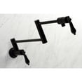 thumbnail image 4 of Kingston Brass KS4100PKL Duchess Wall Mount Pot Filler Faucet, Matte Black, 4 of 7