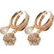 thumbnail image 5 of par de pendientes sencillos de aro con brillantes, pequeños aros para mujeres y niñas., 5 of 5