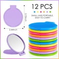 thumbnail image 2 of 12 Pieces Mini Folding Mirror Round Compact Mirror Portable Pocket Mirror Makeup Small Mirror Vintage Portable Travel Makeup Mirror for Women Girls (Bright Colors), 2 of 6