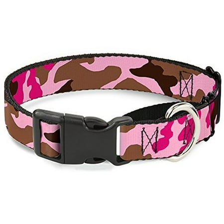 Wide Martingale Collar - Buckle-Down Camo Pink Martingale Dog Collar