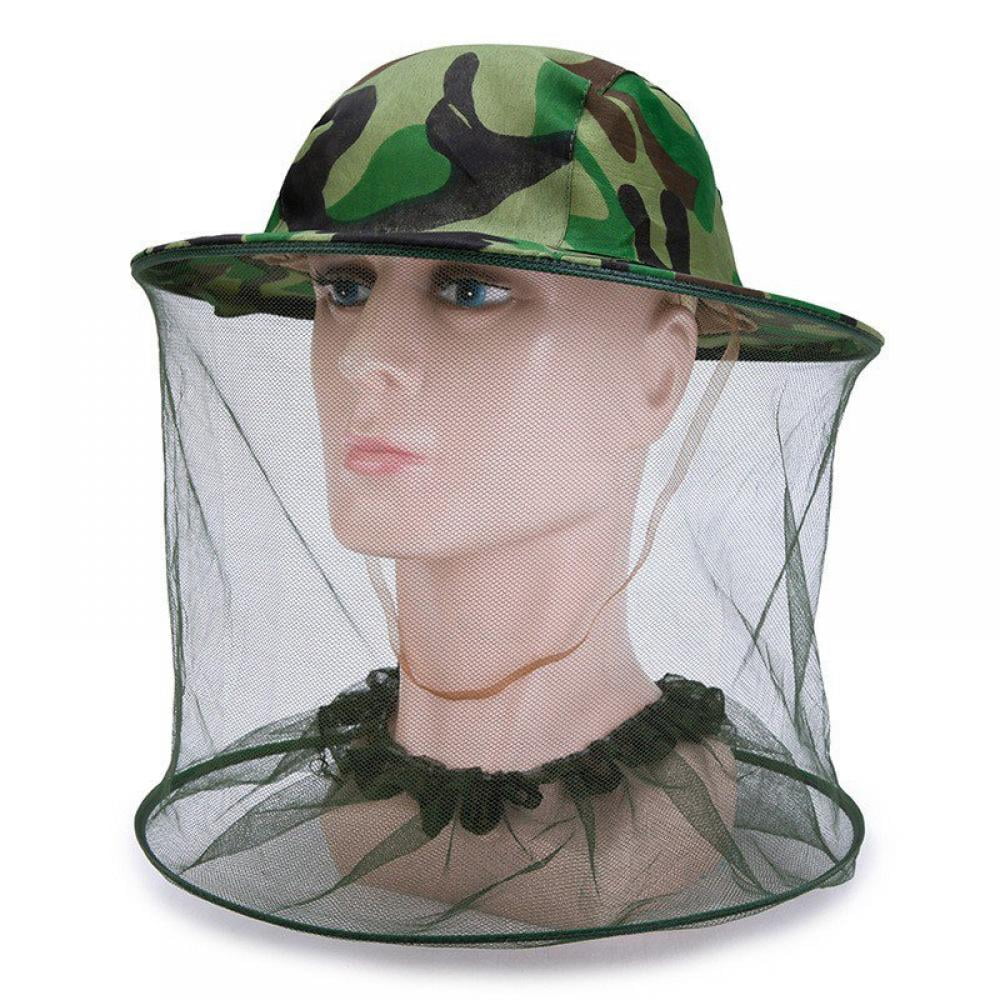 Leezo Outdoor Fishing Folding Leisure Ultraviolet-proof Beekeeping Anti-mosquito Mesh Hat,Jungle Face Protection Midge Hat with Net Mesh for Women/Men 
