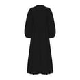 thumbnail image 4 of Zedker Womens 2025 Casual Midi Maxi Dresses Lightweight Long Sleeve Crew Neck Elastic Waist Dress, Plus Size BlackM, 4 of 5