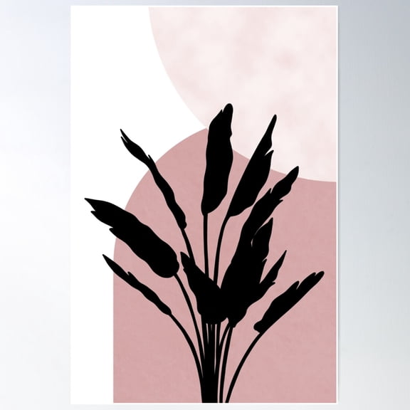 Blush Pink Botanical Arch Print Poster Wall Art, Modern Wall Decor For Living Room Bedroom, 8x12 UNFRAMED