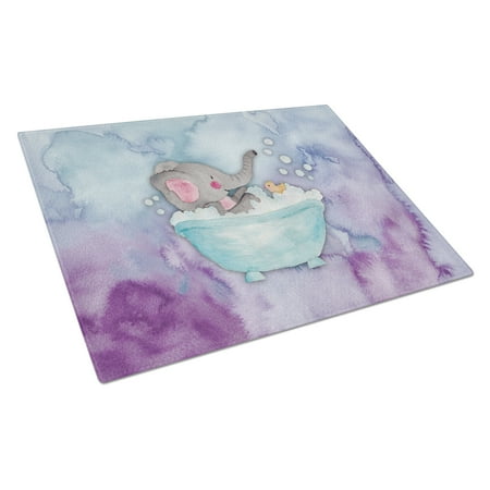 

Caroline s Treasures Elephant Bathing Watercolor Glass Cutting Board Large
