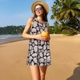 thumbnail image 3 of Cauagu Robe d'Été Dessinée à la Main pour Femmes, Robe Sans Manches Décontractée de Vacances Col Rond avec 2 Poches, 3 of 7