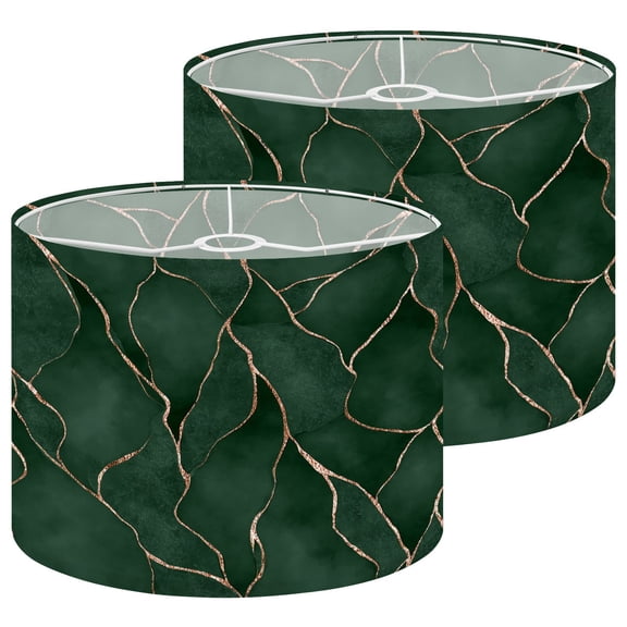 Gothic Lampshades 2 Pack Green Gold Abstract Marble Copper Lines 13"x13"x10" Light Shade for Table Lamps Floor Lamp Shades Lampshade Replacement Easy Assembly Vintage Accent Decor