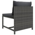 thumbnail image 6 of vidaXL Sectional Middle Sofa with Cushions Gray Poly Rattan, 6 of 6