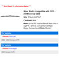 thumbnail image 2 of Wiper Blade - Compatible with 2022 - 2024 Genesis GV70 2023, 2 of 2