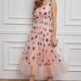 thumbnail image 5 of Sexy Maxi vestido con fresas mujer fiesta Vintage mujer vestidos de noche Deep V Puff, 5 of 5