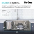 thumbnail image 3 of Kraus Kore Workstation 33-inch Farmhouse Flat Apron Front 16 Gauge Single Bowl Stainless Steel Kitchen Sink with Accessories (Pack of 5) with Waste Guard Continuous Feed Garbage Disposal, 3 of 12