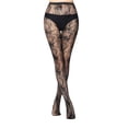 thumbnail image 1 of Lovskoo Collants Taille Haute pour Femmes Bas Résille Mode pour Dames Ajourés en Maille Imprimée Collants Résille Bas Collants Noir, 1 of 7